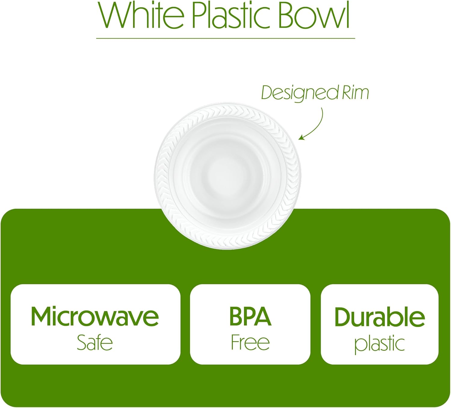 PLASTICPRO 800 PCS White Plastic Bowls 5 oz Premium Quality Light Weight Dishes Disposable Small Plastic Bowls for Dessert Appetizers Soups for Parties Weddings