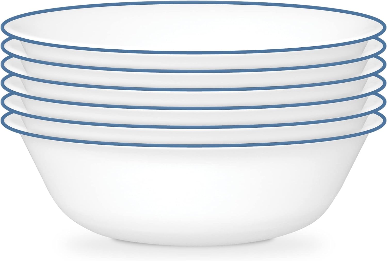 Corelle 6-Piece 18oz Round Bowls Vitrelle Triple Layer Glass  Perfect for Soup  Cereal and Snacks  Lightweight  Chip and Scratch Resistant  Microwave and Dishwasher Safe  Botanical Stripes