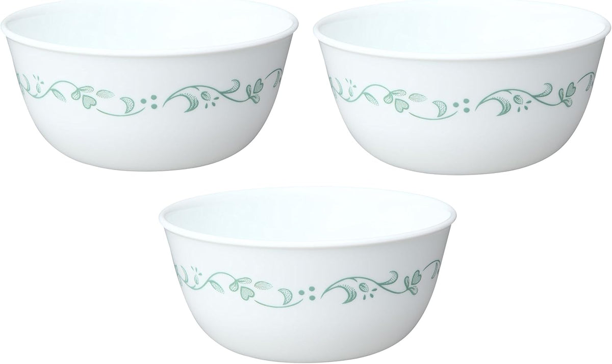 Corelle Livingware 28-Ounce Super Soup/Cereal Bowl  White Country Cottage  Set of 3